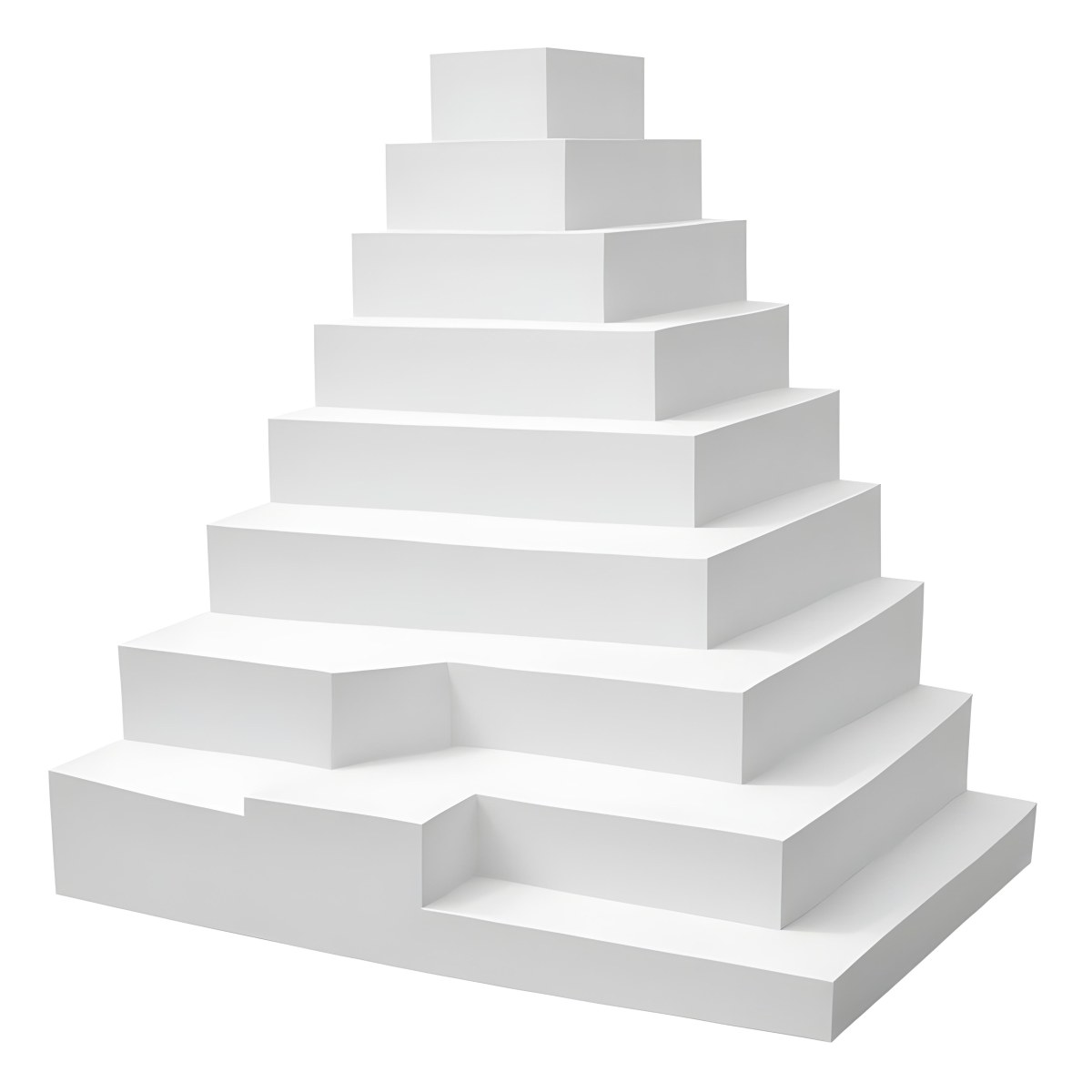A Set Of White Rectangular Steps Or Stairs Arranged In A Pyramid Shape 7 B2bb
