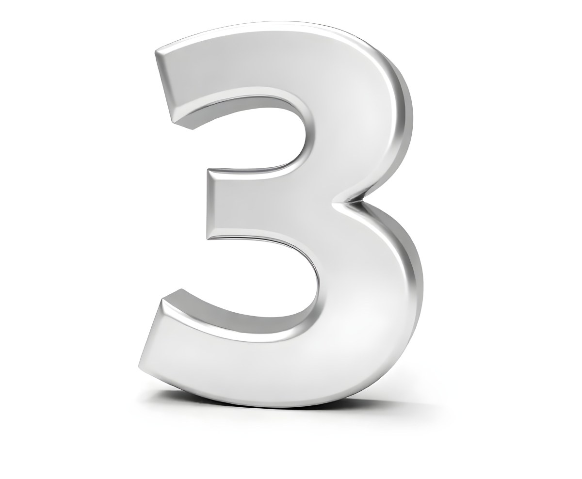 A Shiny Silver Number Three On A White Background Casting A Soft Shadow Smooth Surface Elegant Design Modern Typography Minimalist Style Clean Presentation 20 33a7