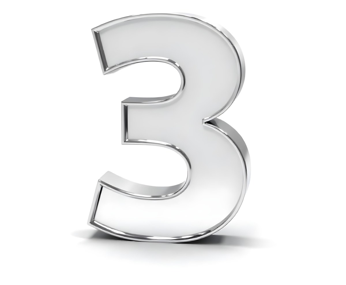 A Shiny Silver Number Three On A White Background Casting A Soft Shadow Smooth Surface Elegant Design Modern Typography Minimalist Style Clean Presentation 37 9b5d