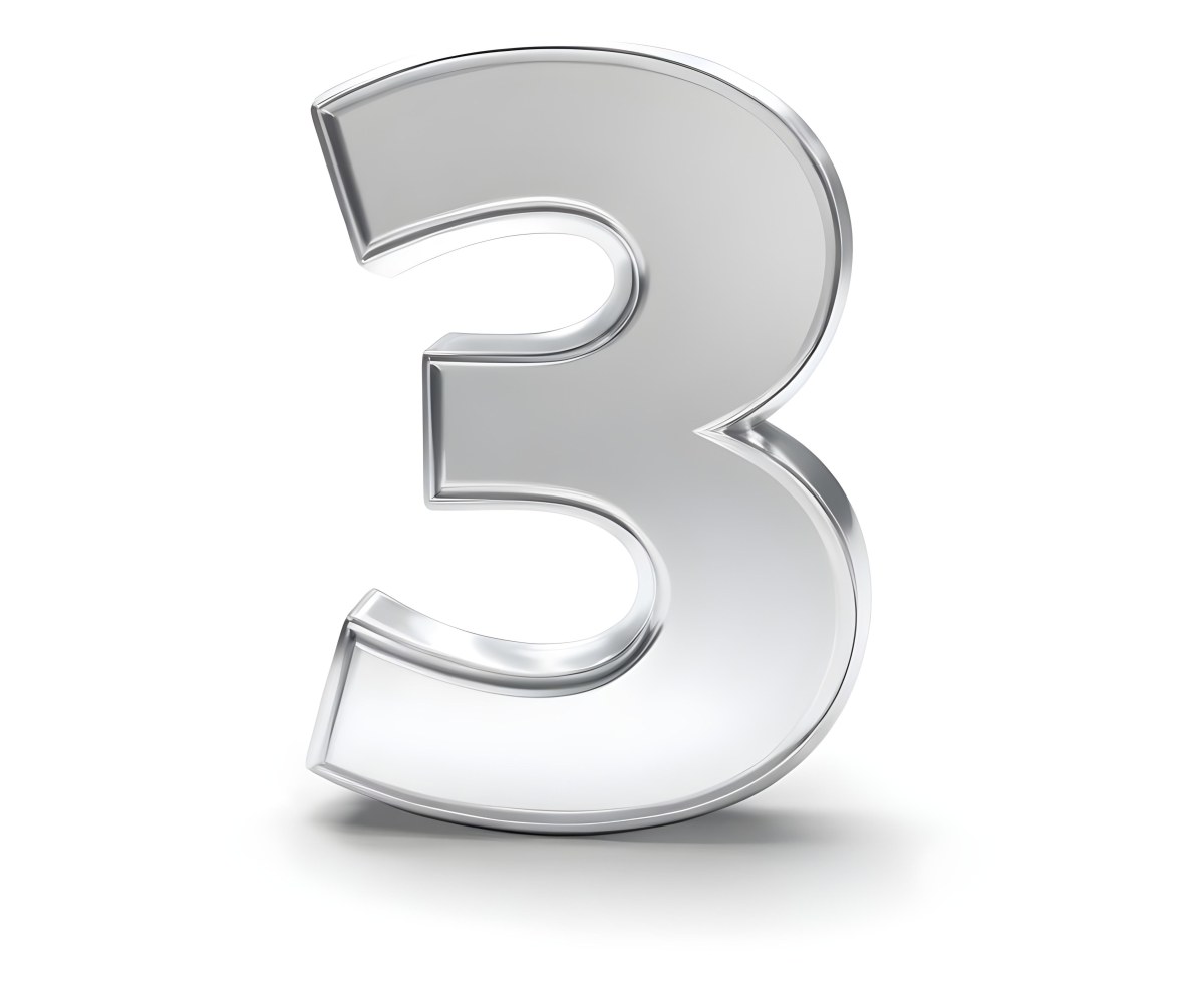 A Shiny Silver Number Three On A White Background Casting A Soft Shadow Smooth Surface Elegant Design Modern Typography Minimalist Style Clean Presentation 39 A2eb