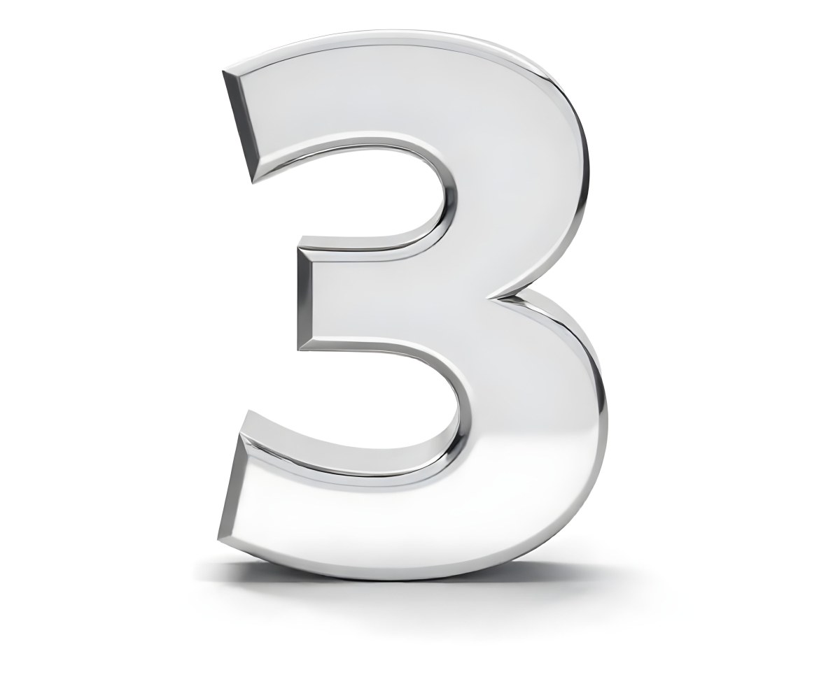 A Shiny Silver Number Three On A White Background Casting A Soft Shadow Smooth Surface Elegant Design Modern Typography Minimalist Style Clean Presentation 4 7ac4
