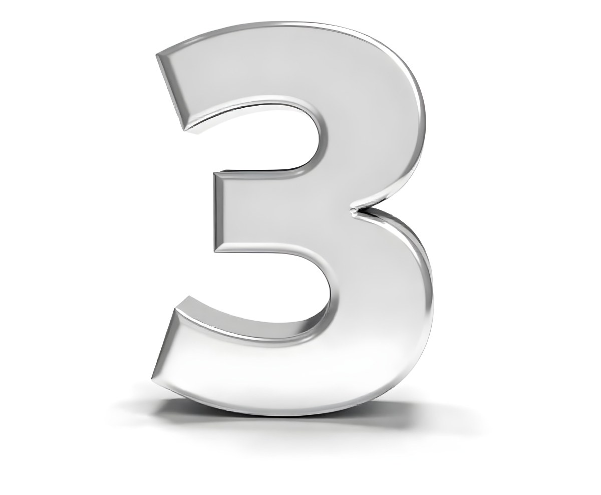 A Shiny Silver Number Three On A White Background Casting A Soft Shadow Smooth Surface Elegant Design Modern Typography Minimalist Style Clean Presentation 7 Ede3