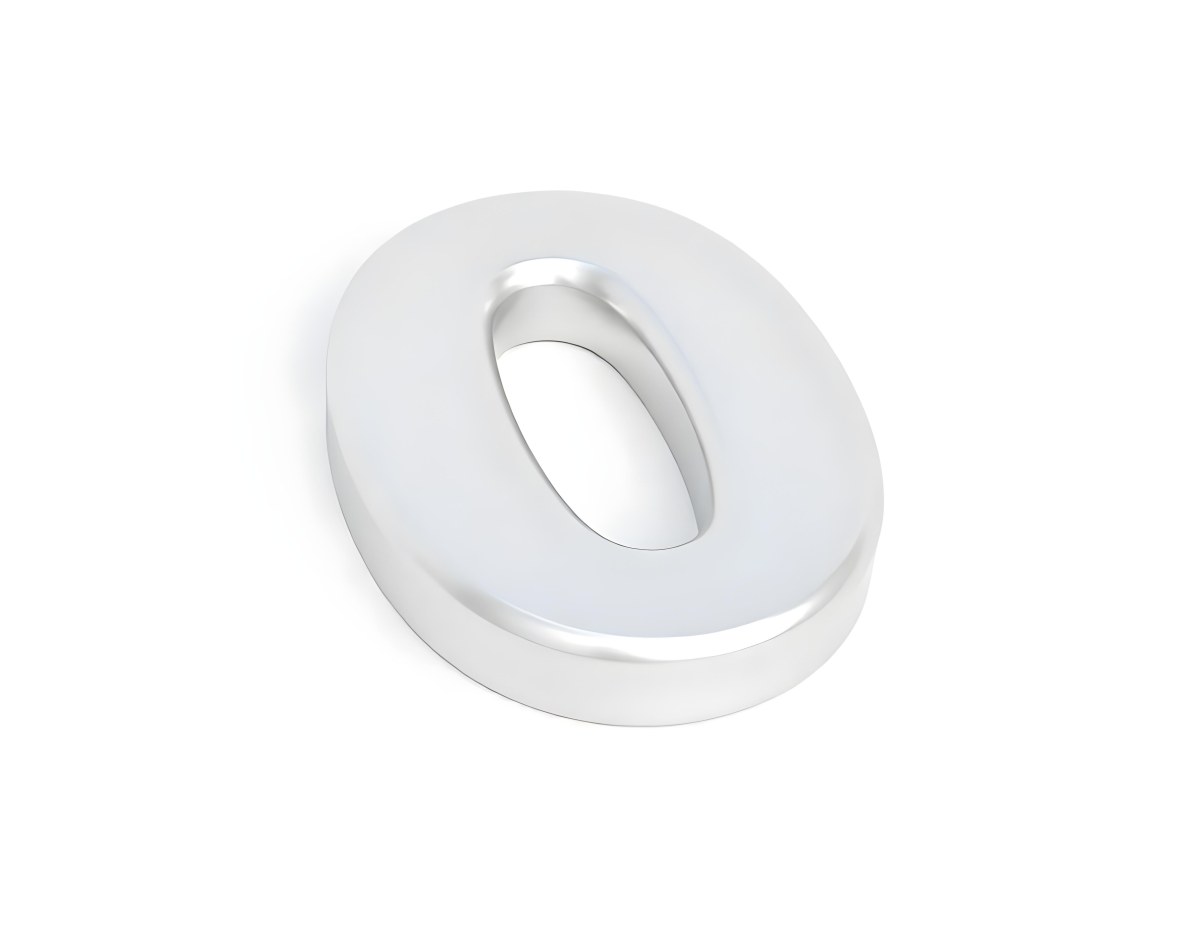 A Silver Number Zero With A Metallic Texture Casting A Soft Shadow On A Plain White Background Minimalist Design Soft Lighting 42 7490