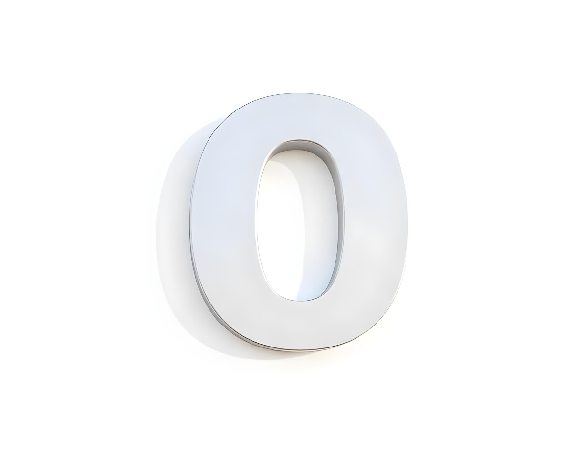 A Silver Number Zero With A Metallic Texture Casting A Soft Shadow On A Plain White Background Minimalist Design Soft Lighting 43 F803