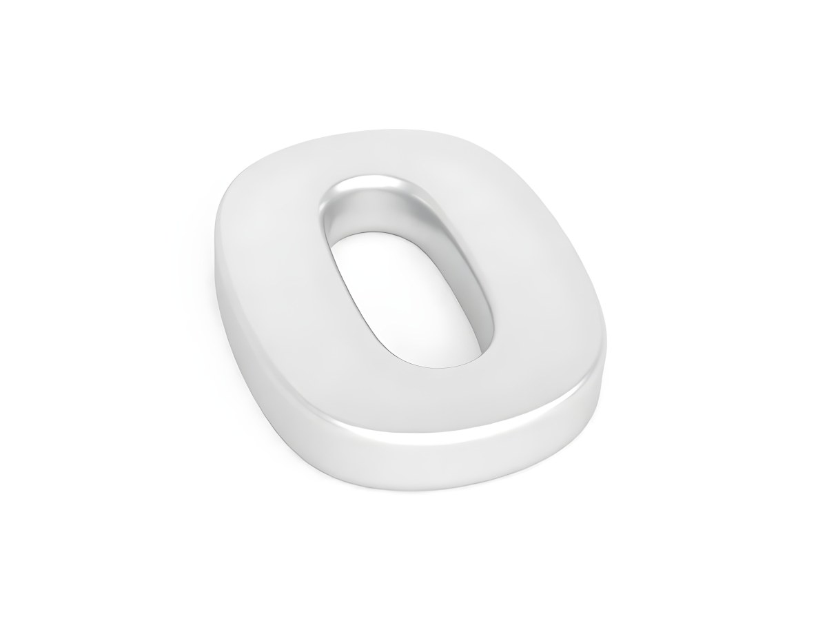 A Silver Number Zero With A Metallic Texture Casting A Soft Shadow On A Plain White Background Minimalist Design Soft Lighting 5 8c56