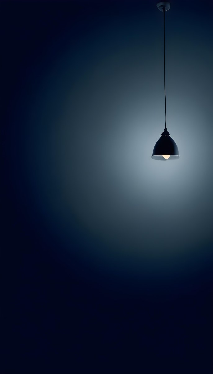 A Single Hanging Lamp In A Dark Room 14 94c2