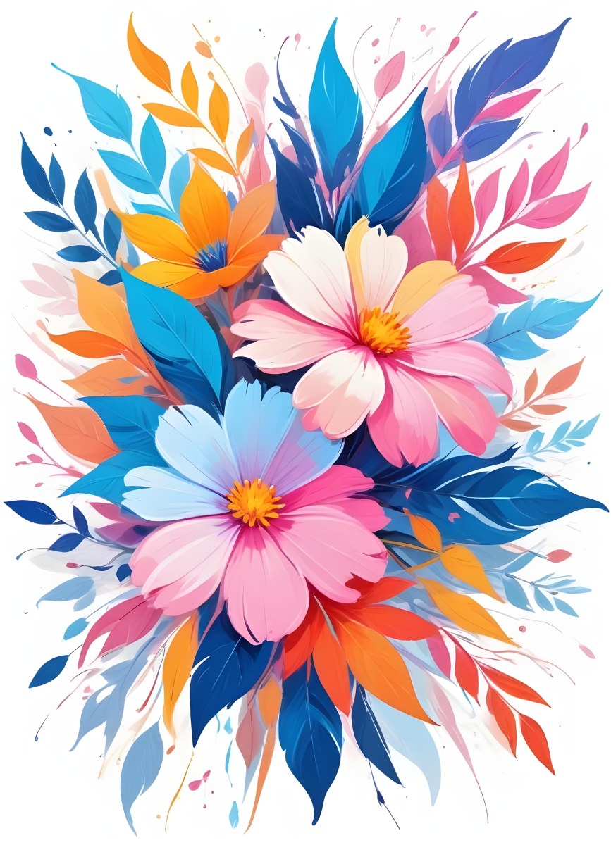 A Vibrant Bouquet Of Colorful Flowers Including Green Daisies Or Daisy Like Blooms With Green Leaves Against A White Background 95 Bdc2