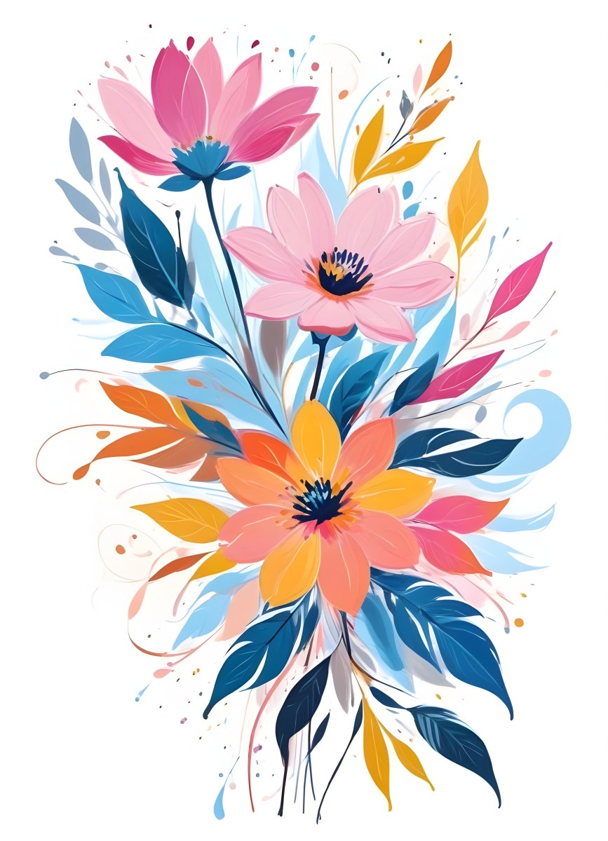 A Vibrant Bouquet Of Colorful Flowers Including Green Daisies Or Daisy Like Blooms With Green Leaves Against A White Background 96 Beae