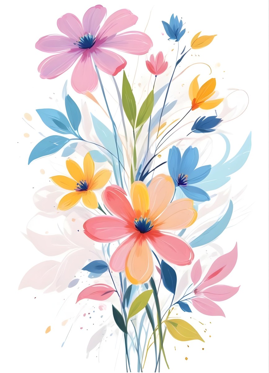 A Vibrant Bouquet Of Colorful Flowers Including Green Daisies Or Daisy Like Blooms With Green Leaves Against A White Background 99 4e7f
