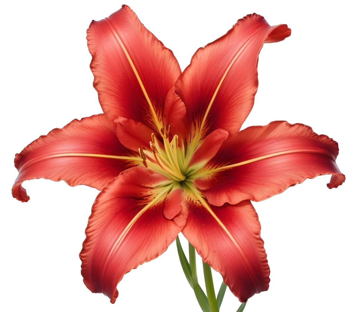 A Vibrant Red Lily With Delicate Petals Showcasing Intricate Details And Textures Set Against A Clean White Background Highlighting The Flower S Natural Beauty 5 75e9
