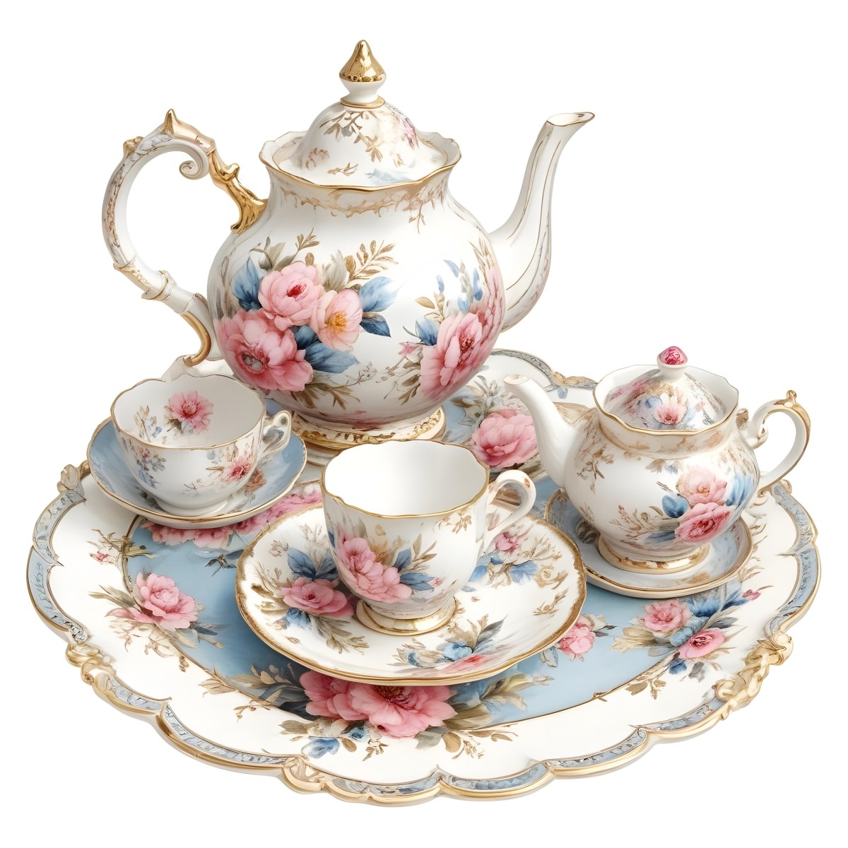 A Vintage Style Porcelain Tea Set