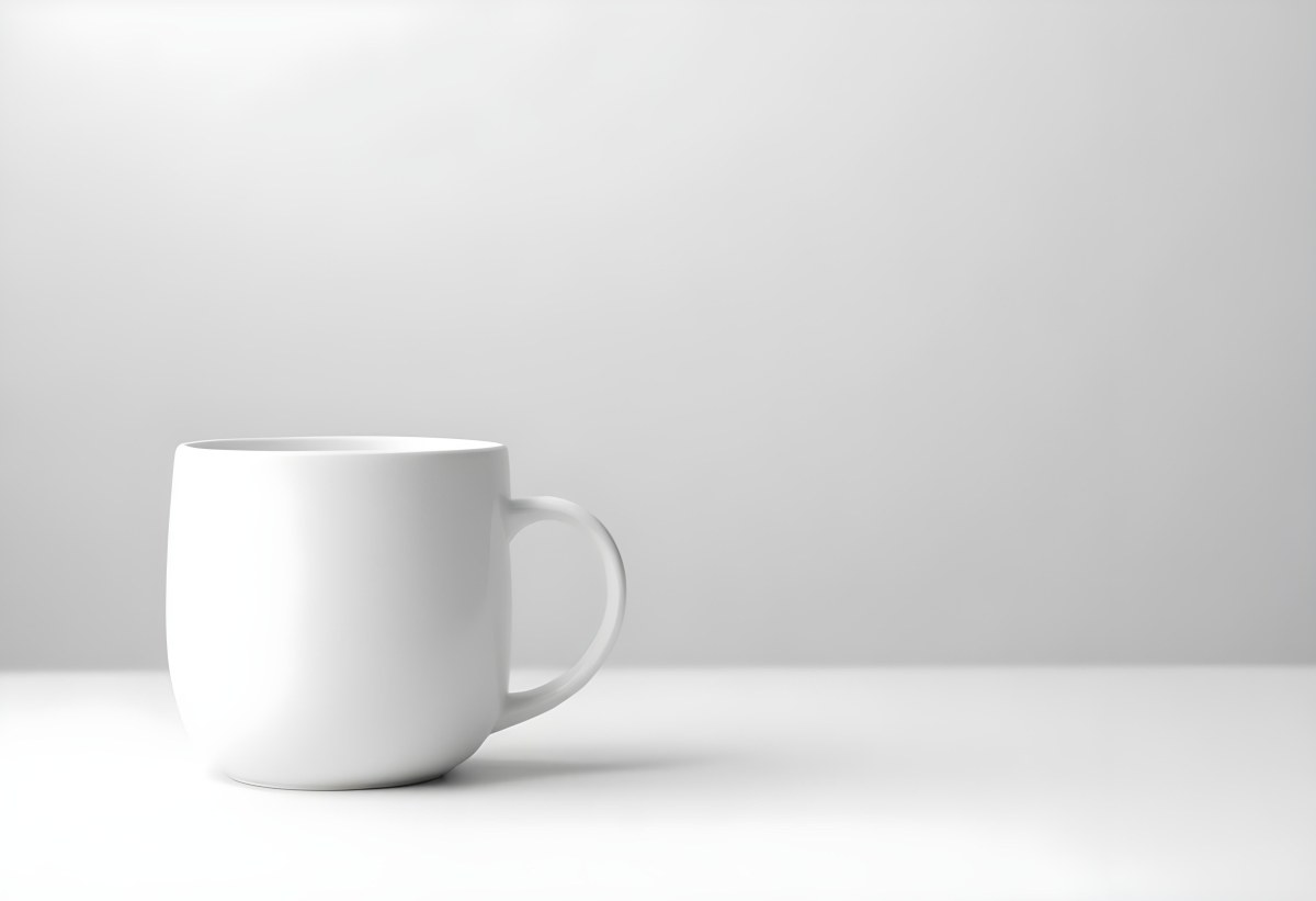 A White Ceramic Mug With A Handle On A White Surface Minimalist Style Clean And Simple Design Soft Lighting Plain White Background 6 8dd2