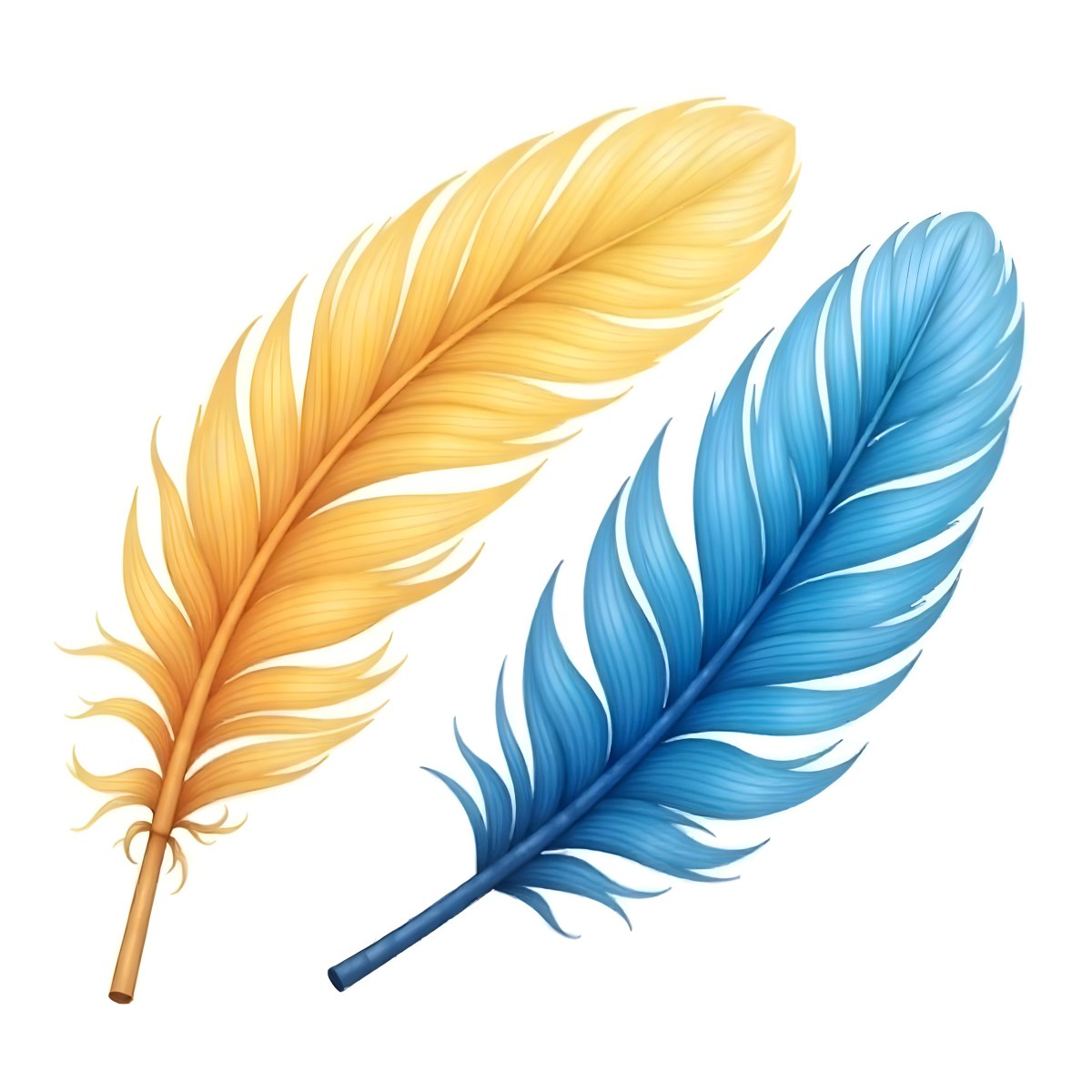 A Yellow Feather And A Blue Feather A Red Feather And A White Feather 6 13c6