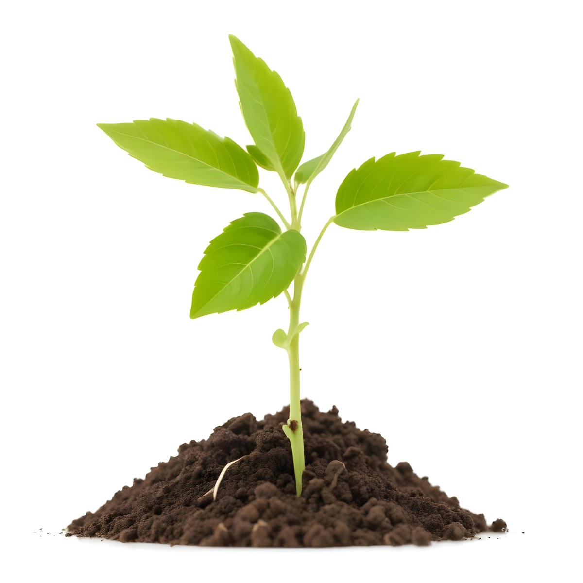 A Young Green Plant Sprouting From Soil With Several Fresh Leaves 12 Eac2