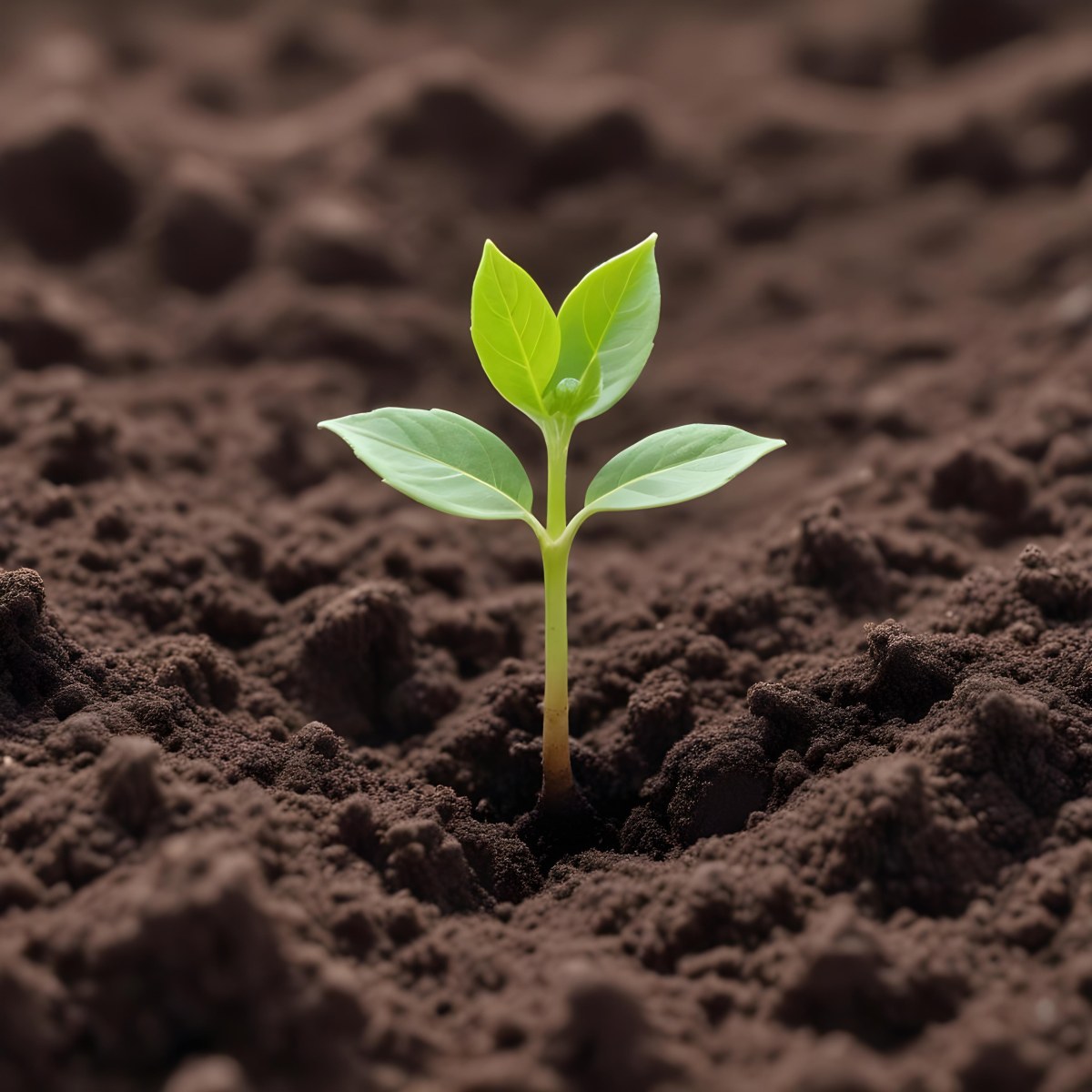 A Young Green Plant Sprouting From Soil With Several Fresh Leaves 9 6f79