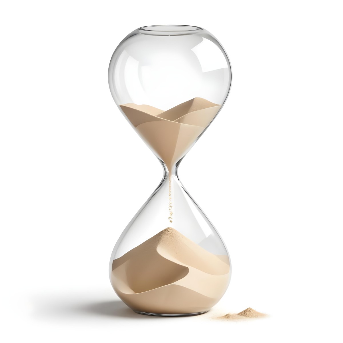 An Hourglass With Sand Flowing Through The Glass At Daytime In A Desert Setting 6 9b31