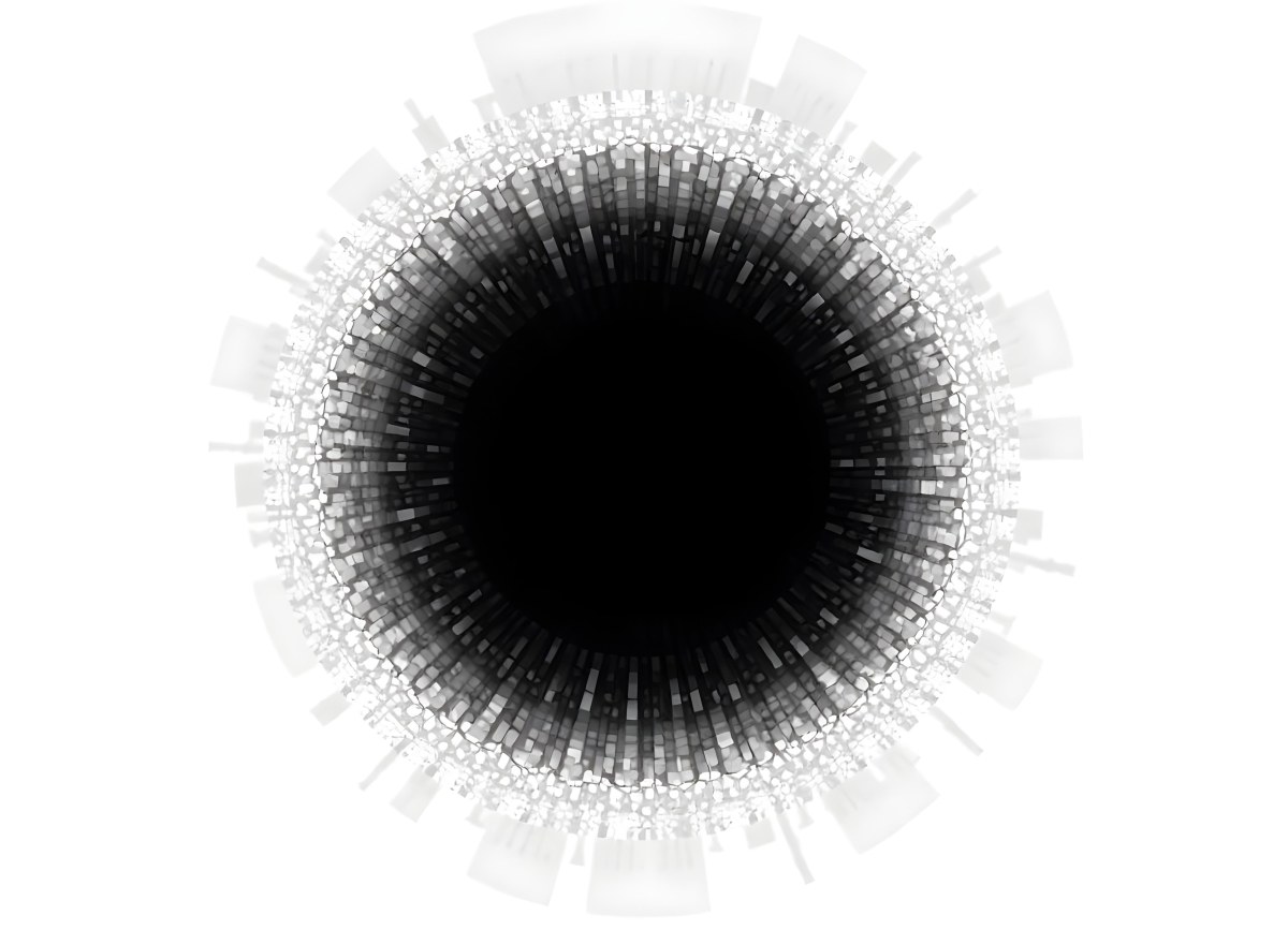 Black Circle With A Grainy Texture The Center Is Solid Black The Edges Are Blurred And Faded On A Black Background 16 Eb35