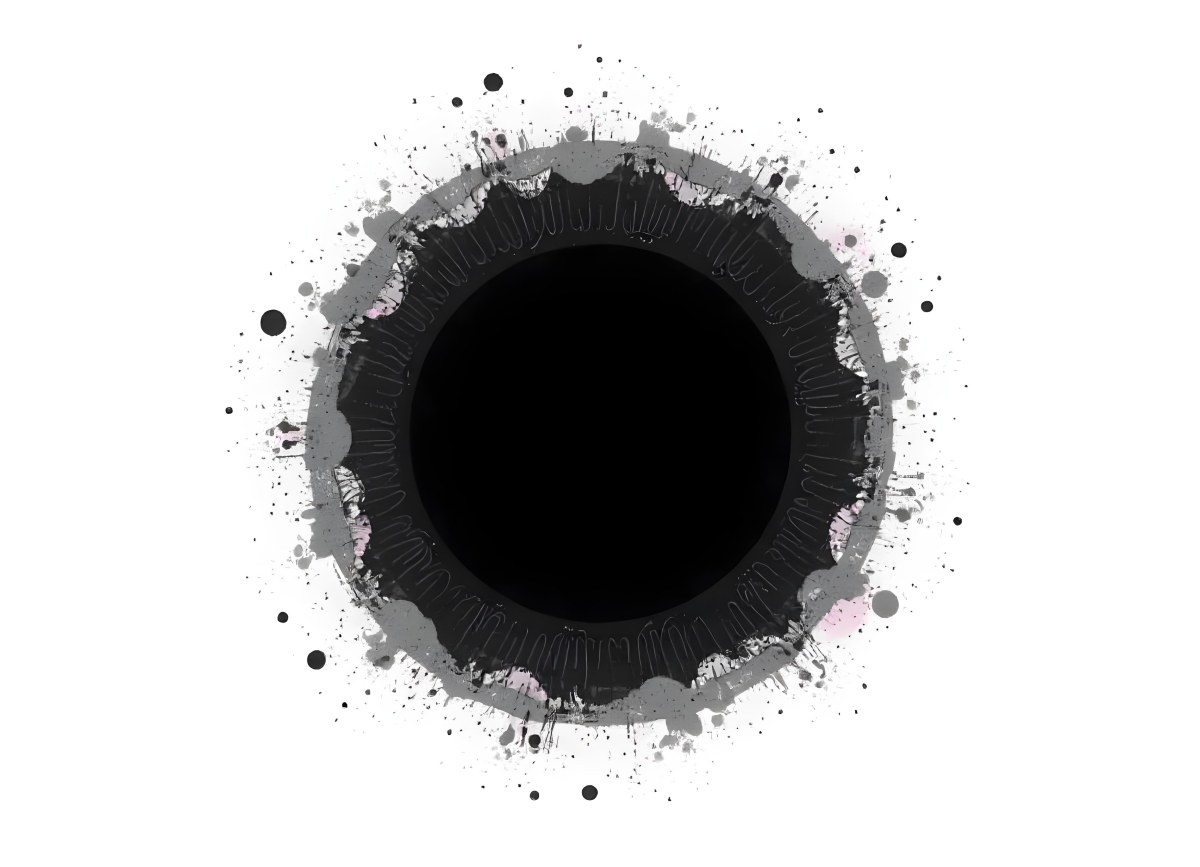 Black Circle With A Grainy Texture The Center Is Solid Black The Edges Are Blurred And Faded On A Black Background 17 9b62