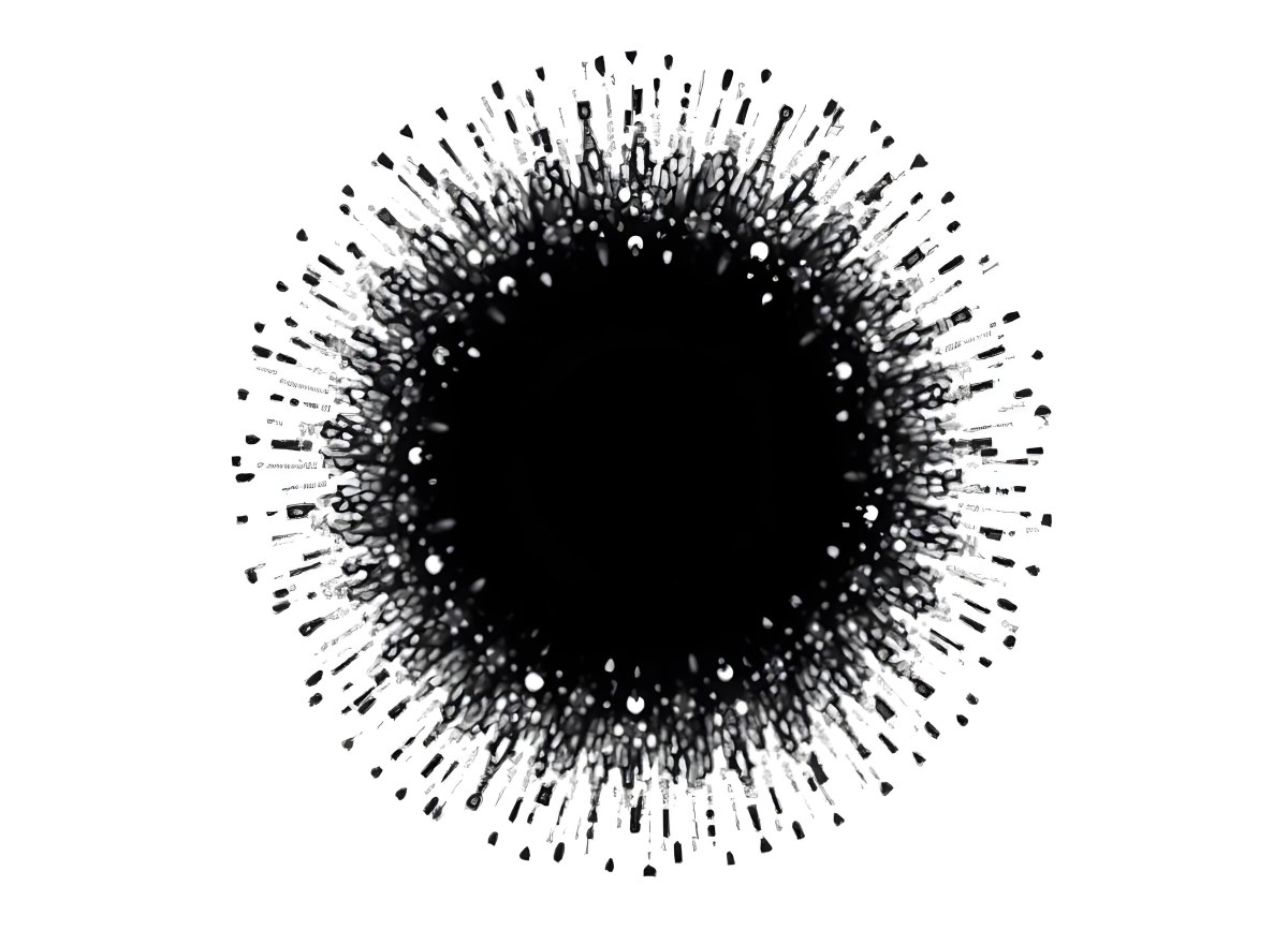Black Circle With A Grainy Texture The Center Is Solid Black The Edges Are Blurred And Faded On A Black Background 19 B7ca