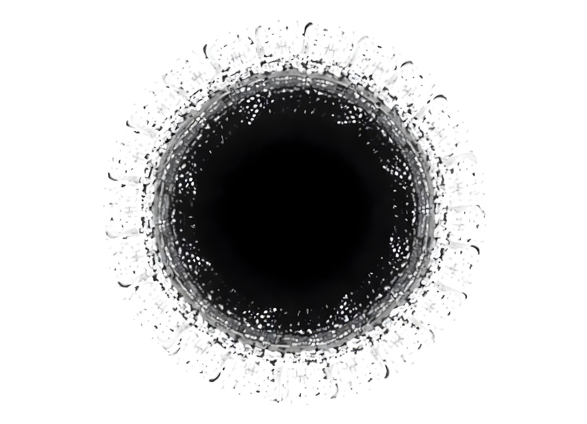 Black Circle With A Grainy Texture The Center Is Solid Black The Edges Are Blurred And Faded On A Black Background 20 Da21