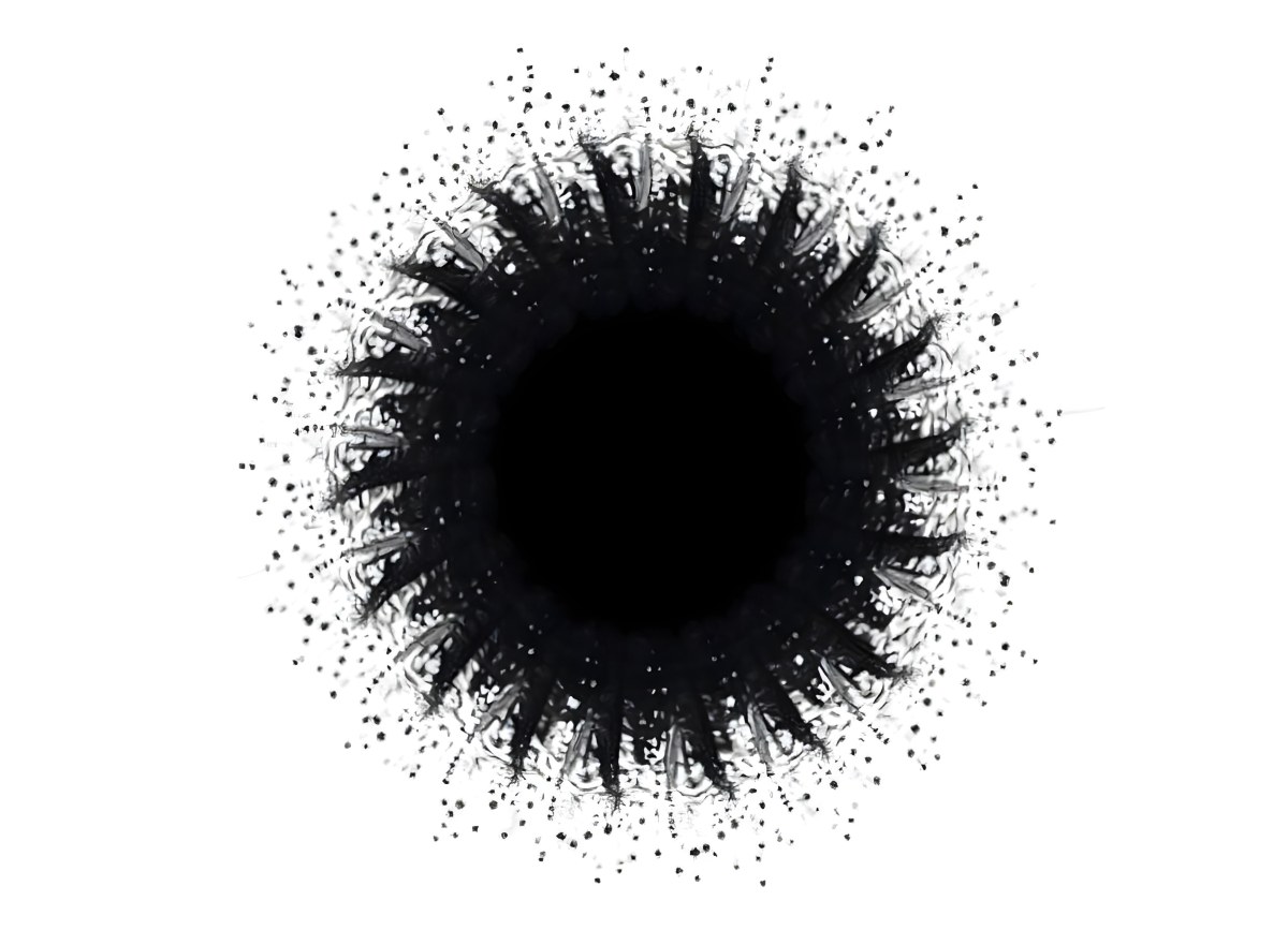 Black Circle With A Grainy Texture The Center Is Solid Black The Edges Are Blurred And Faded On A Black Background 22 6523