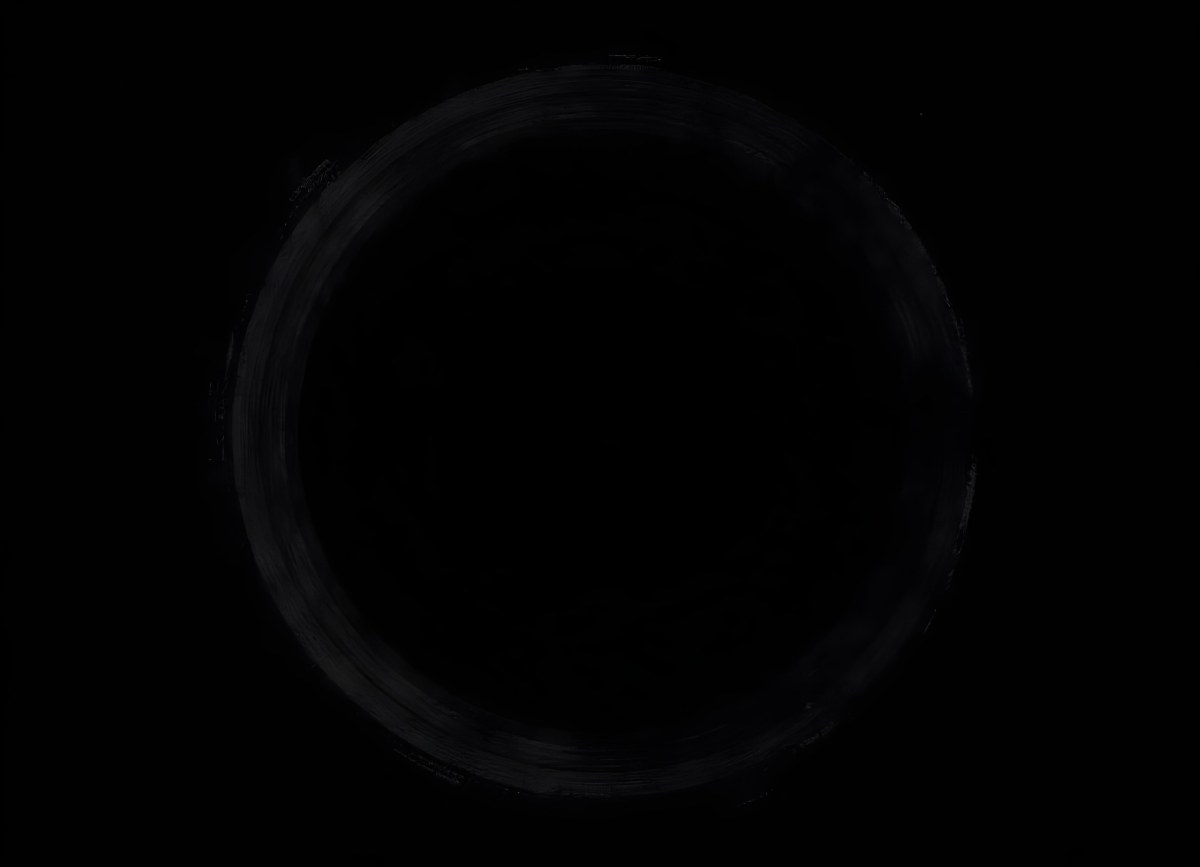 Black Circle With A Grainy Texture The Center Is Solid Black The Edges Are Blurred And Faded On A Black Background 3 533a