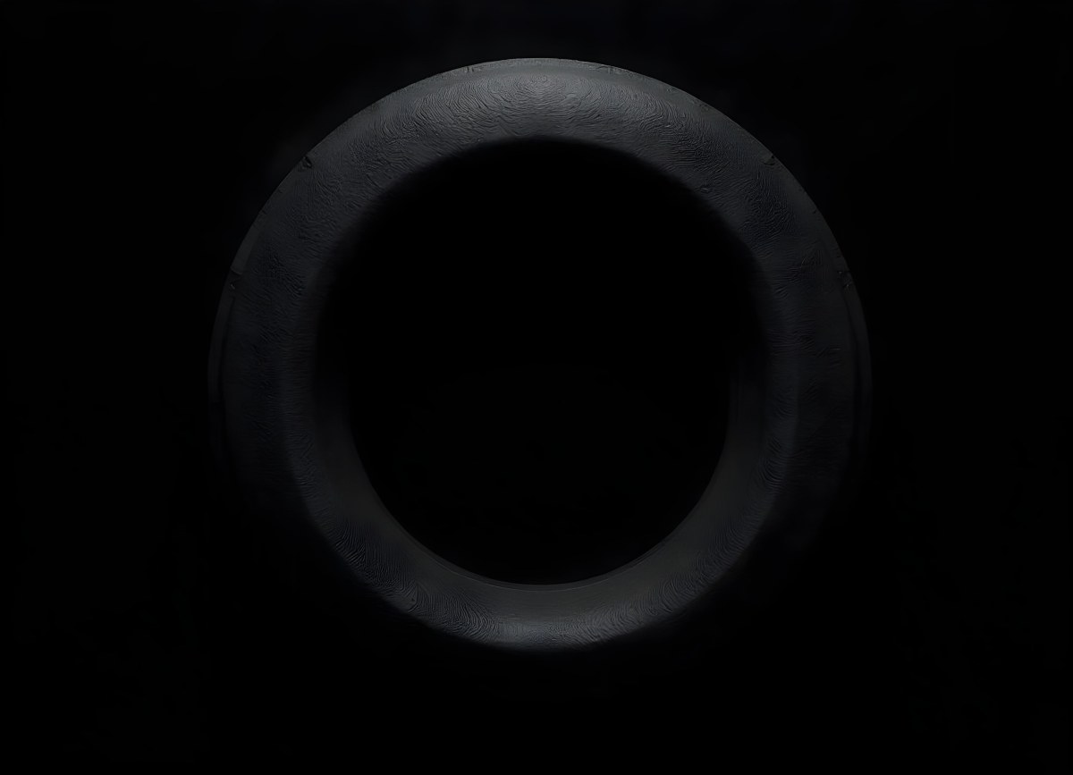Black Circle With A Grainy Texture The Center Is Solid Black The Edges Are Blurred And Faded On A Black Background 6 1bb0