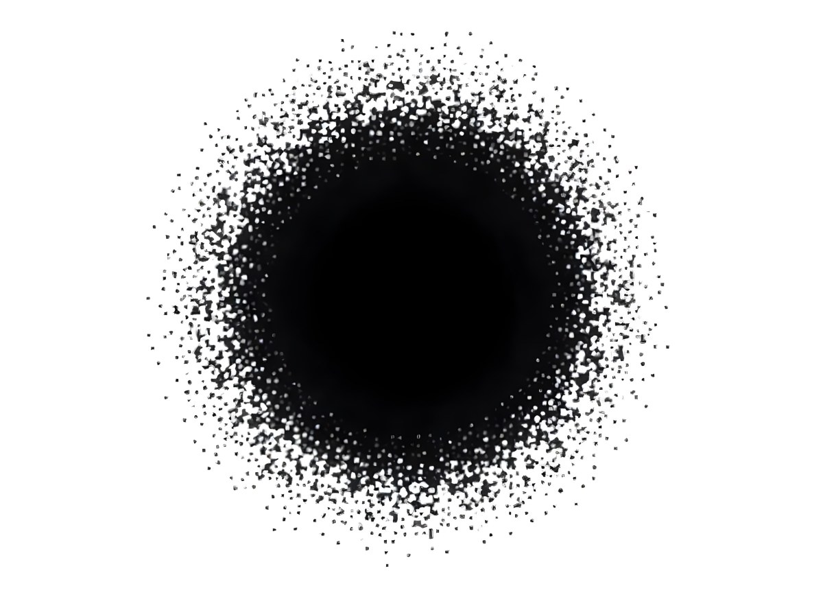 Black Circle With A Grainy Texture The Center Is Solid Black The Edges Are Blurred And Faded On A Black Background 9 C22c