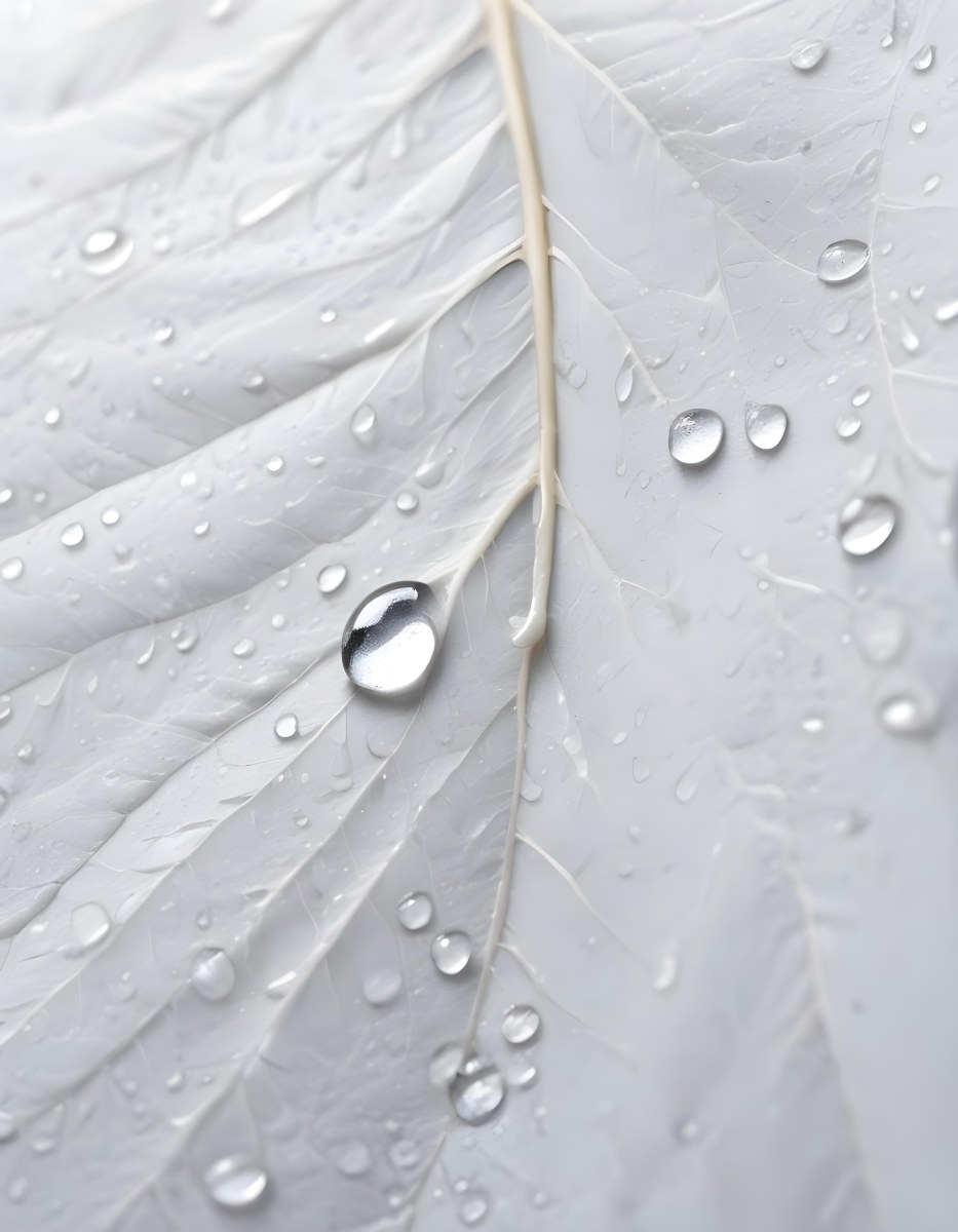 Close Up Of A Large Green Leaf With Water Droplets On Its Surface 13 4481