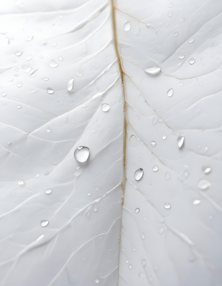 Close Up Of A Large Green Leaf With Water Droplets On Its Surface 16 7b65