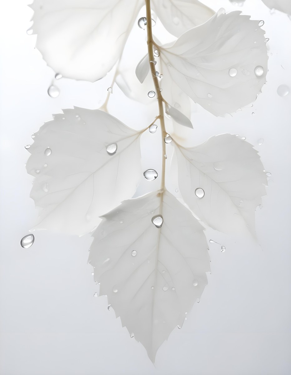Close Up Of A Large Green Leaf With Water Droplets On Its Surface 18 D8b5