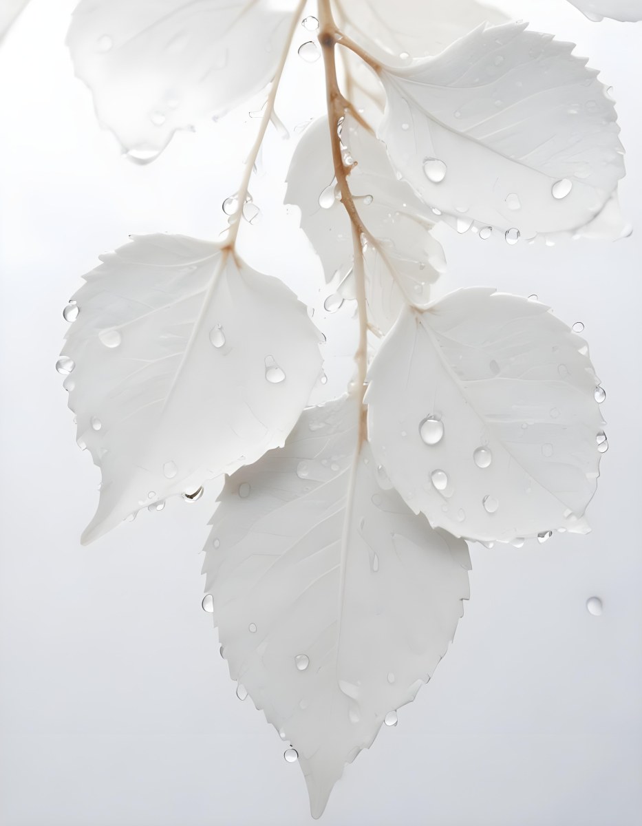 Close Up Of A Large Green Leaf With Water Droplets On Its Surface 19 5d94