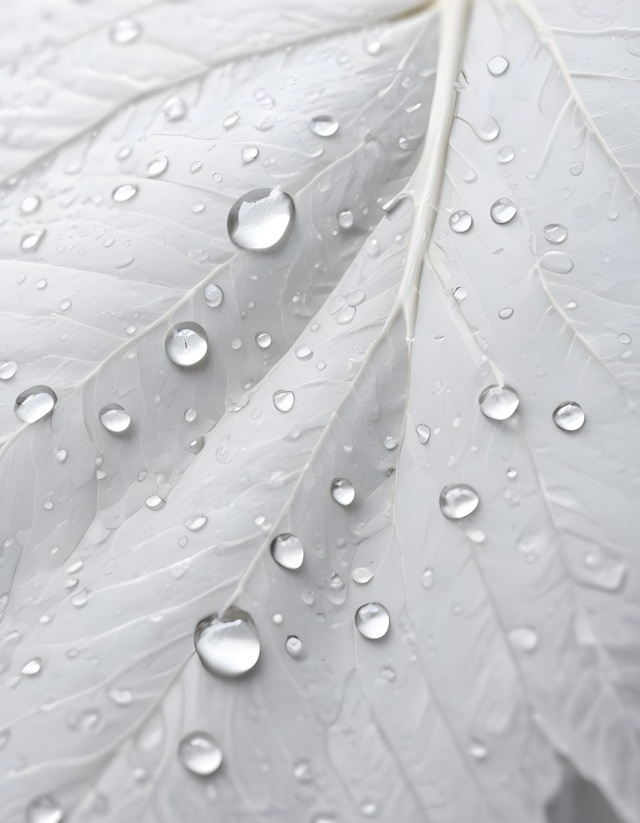Close Up Of A Large Green Leaf With Water Droplets On Its Surface 6 Ed45
