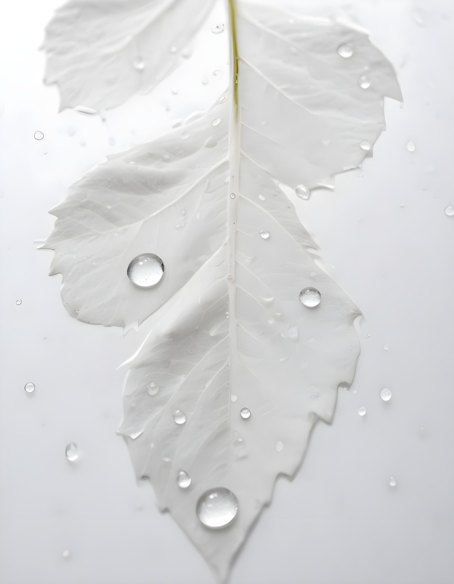 Close Up Of A Large Green Leaf With Water Droplets On Its Surface 9 0efb