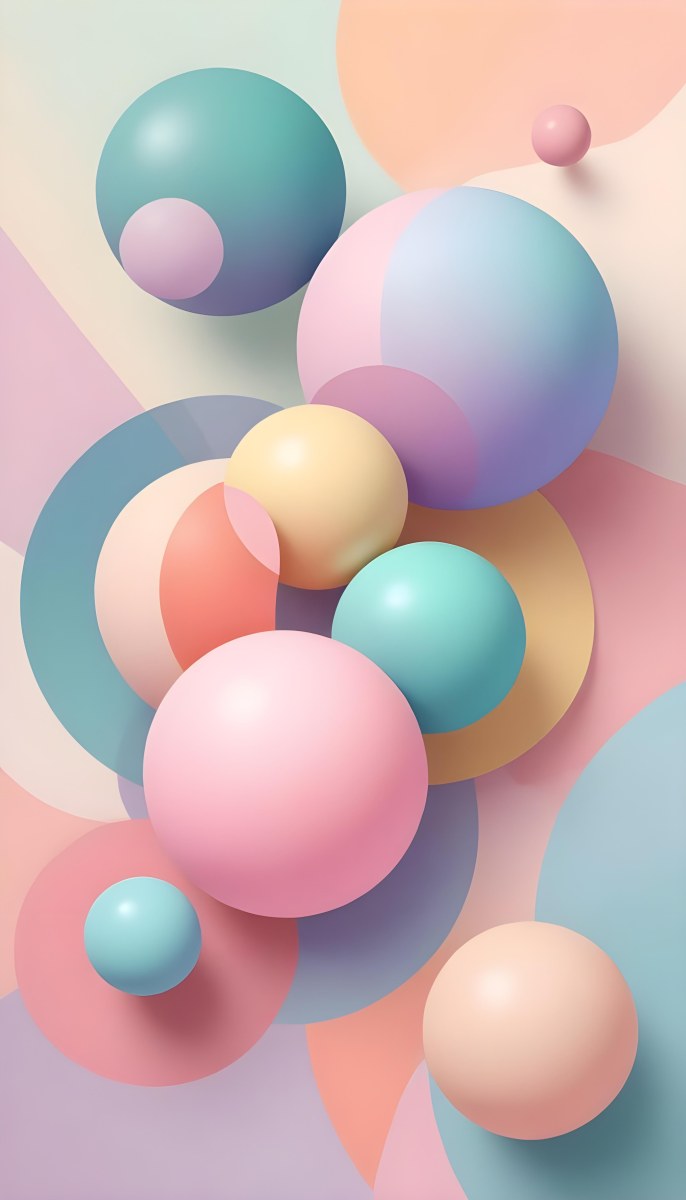 Colorful Pastel Balloons Floating Against A Soft Gray Background 13 55ee