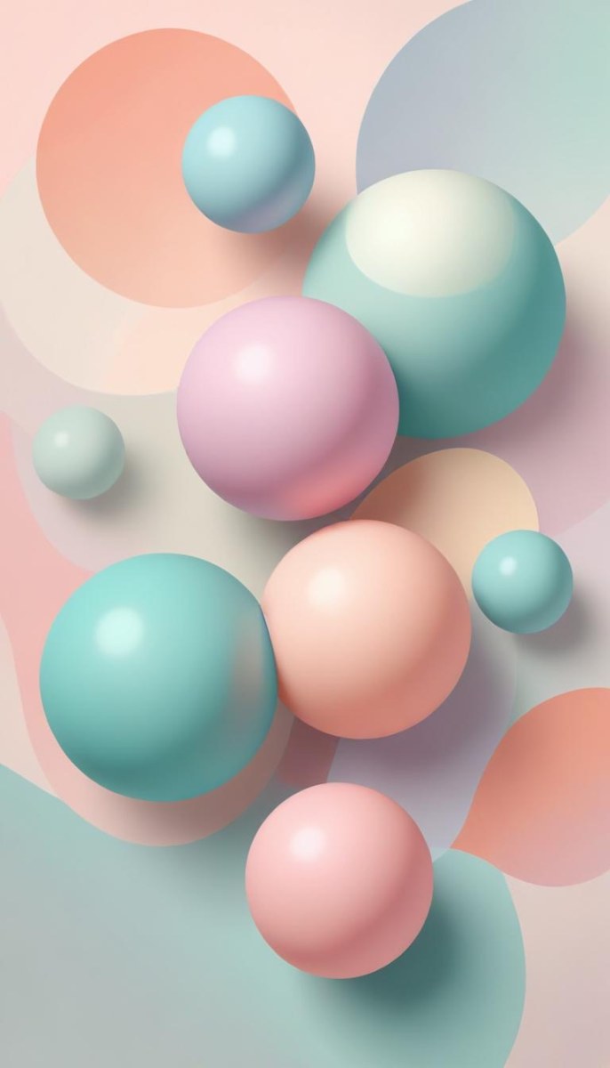 Colorful Pastel Balloons Floating Against A Soft Gray Background 37 A39a
