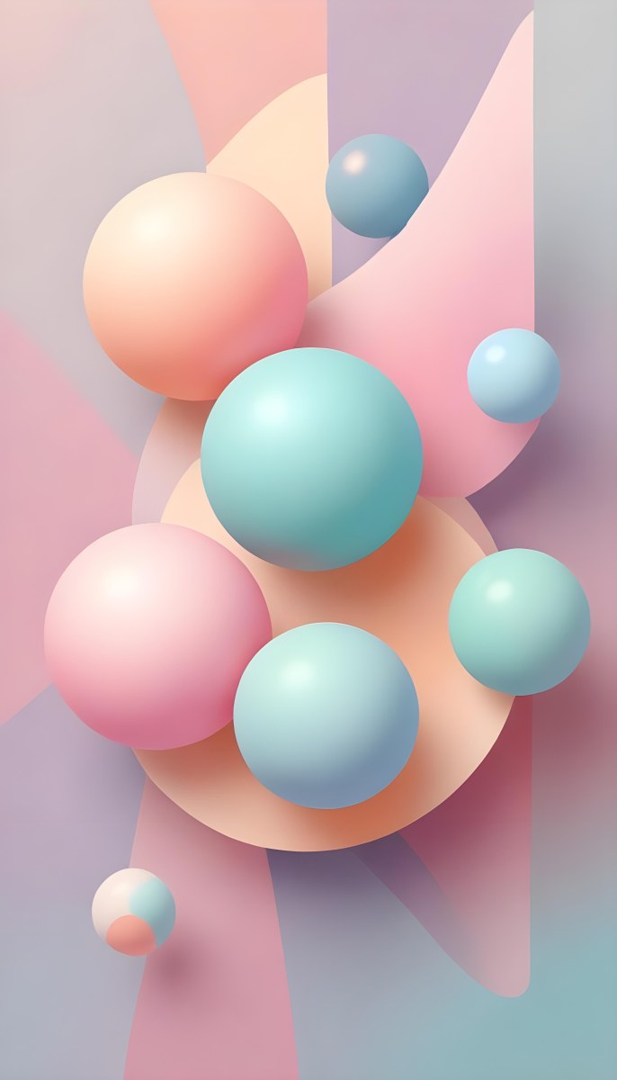 Colorful Pastel Balloons Floating Against A Soft Gray Background 43 54a1