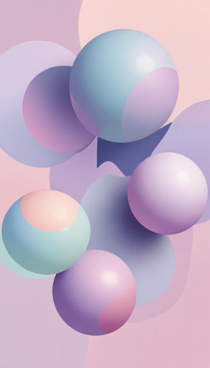 Colorful Pastel Balloons Floating Against A Soft Gray Background 6 9c33
