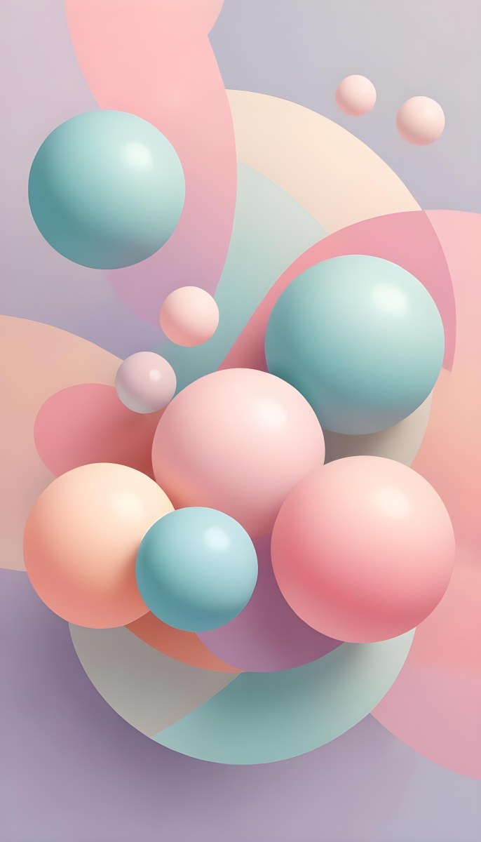 Colorful Pastel Balloons Floating Against A Soft Gray Background 61 6735
