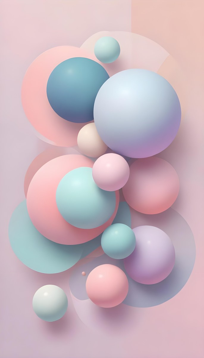 Colorful Pastel Balloons Floating Against A Soft Gray Background 63 Dc7b
