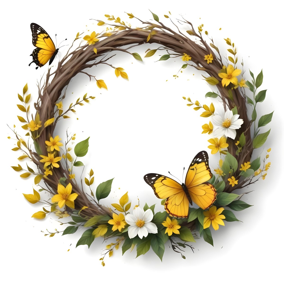 Digital Painting A Wreath Made Of Branches