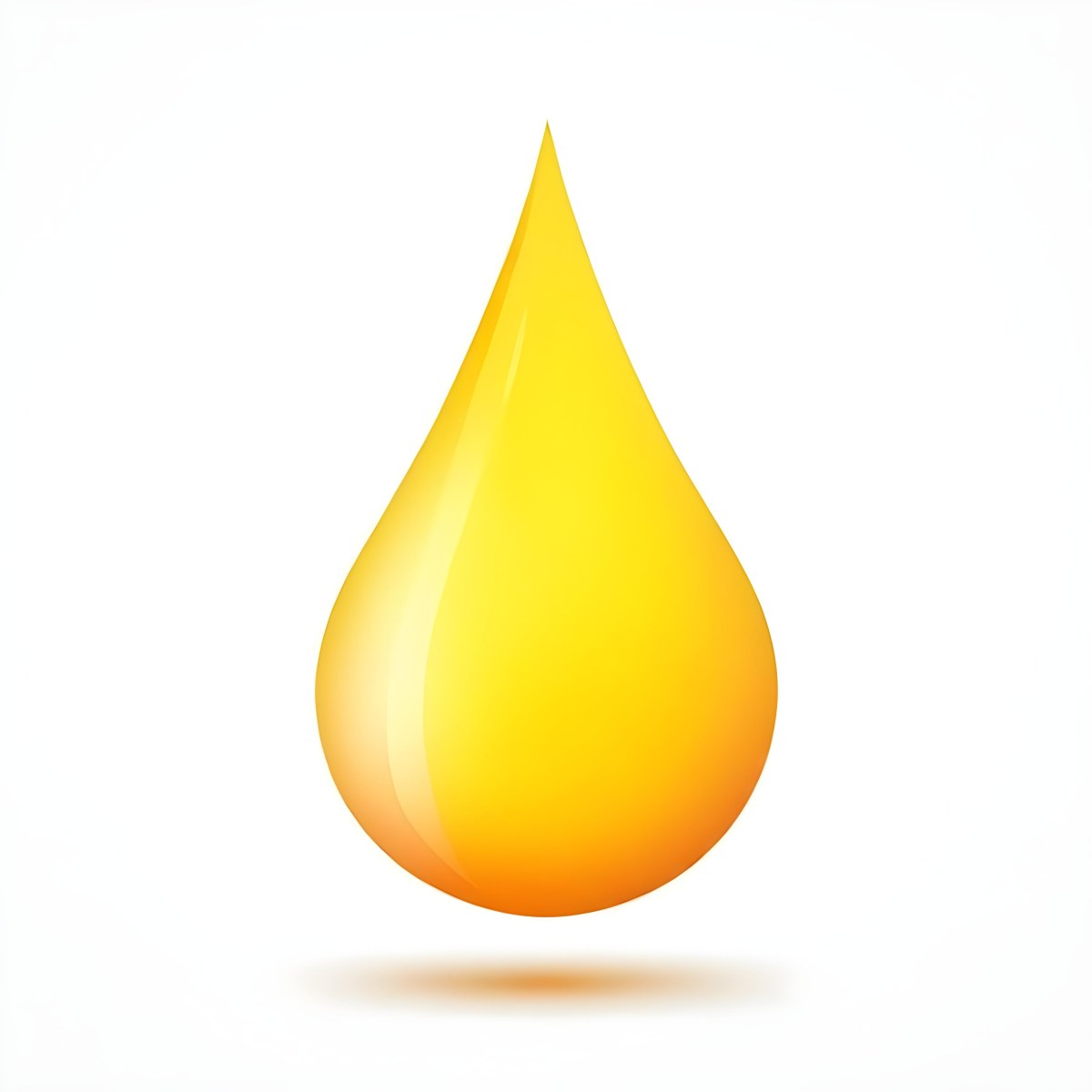 Digital Painting A Yellow Drop With A Gradient From Yellow To Orange Casting A Soft Shadow On A White Background Bold And Slim Lines Brush Strokes 24 C781