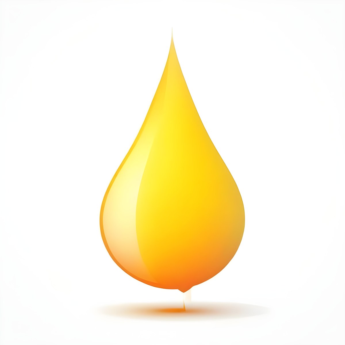 Digital Painting A Yellow Drop With A Gradient From Yellow To Orange Casting A Soft Shadow On A White Background Bold And Slim Lines Brush Strokes 29 06a3