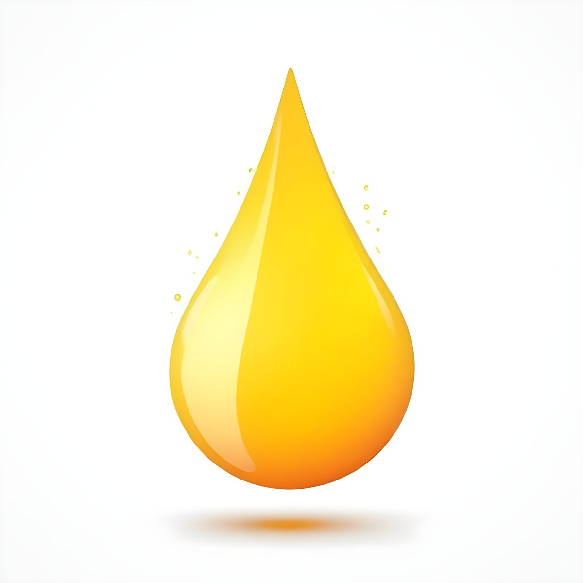 Digital Painting A Yellow Drop With A Gradient From Yellow To Orange Casting A Soft Shadow On A White Background Bold And Slim Lines Brush Strokes 3 F755