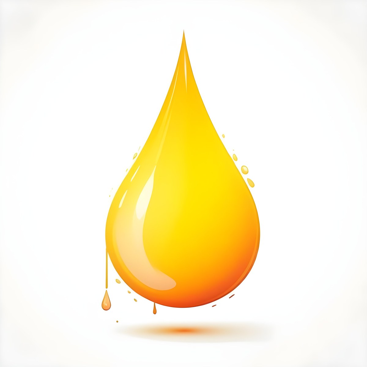 Digital Painting A Yellow Drop With A Gradient From Yellow To Orange Casting A Soft Shadow On A White Background Bold And Slim Lines Brush Strokes 30 Dd45