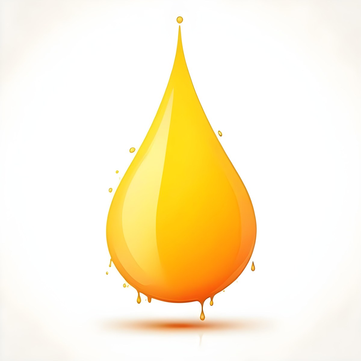 Digital Painting A Yellow Drop With A Gradient From Yellow To Orange Casting A Soft Shadow On A White Background Bold And Slim Lines Brush Strokes 31 0e3e