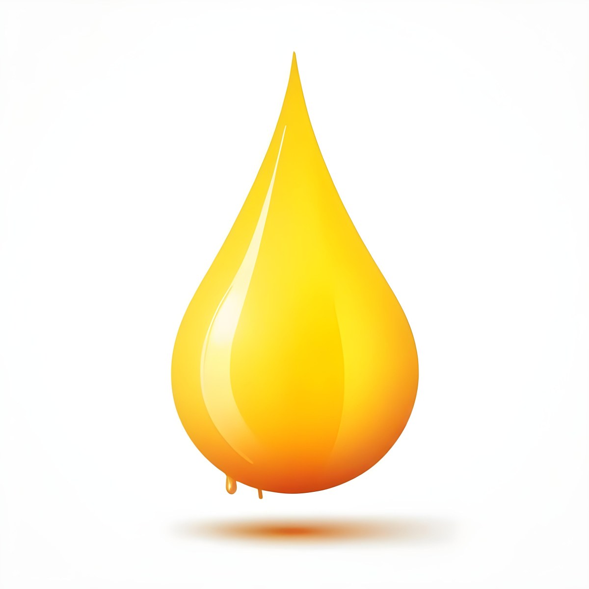 Digital Painting A Yellow Drop With A Gradient From Yellow To Orange Casting A Soft Shadow On A White Background Bold And Slim Lines Brush Strokes 32 7b89