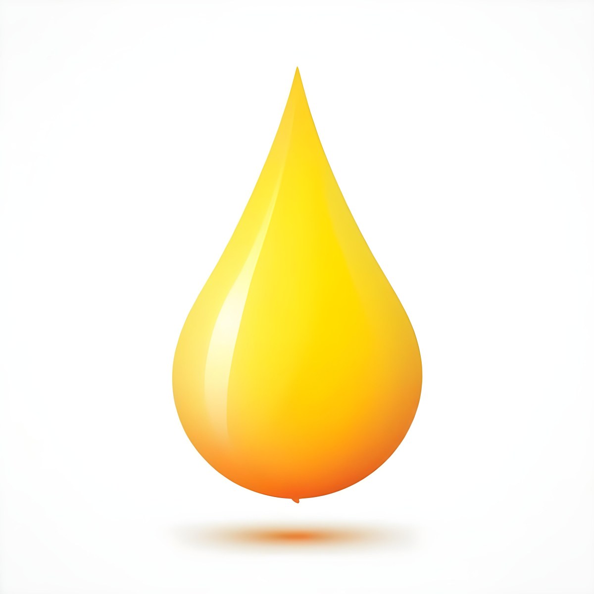 Digital Painting A Yellow Drop With A Gradient From Yellow To Orange Casting A Soft Shadow On A White Background Bold And Slim Lines Brush Strokes 33 Cbcf