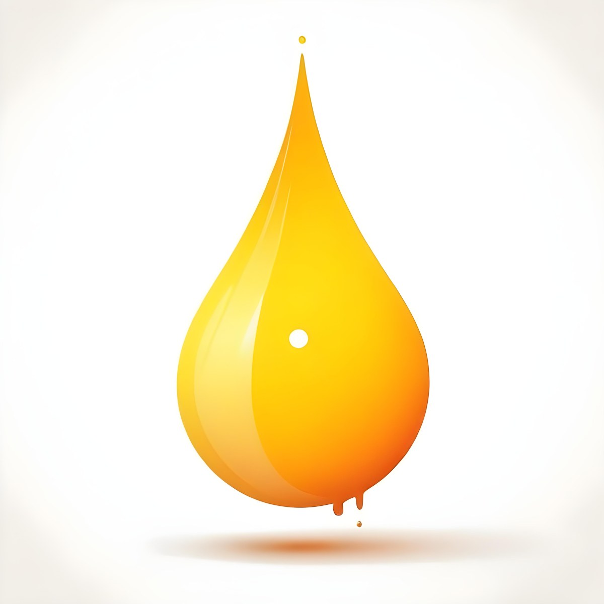 Digital Painting A Yellow Drop With A Gradient From Yellow To Orange Casting A Soft Shadow On A White Background Bold And Slim Lines Brush Strokes 34 60e7