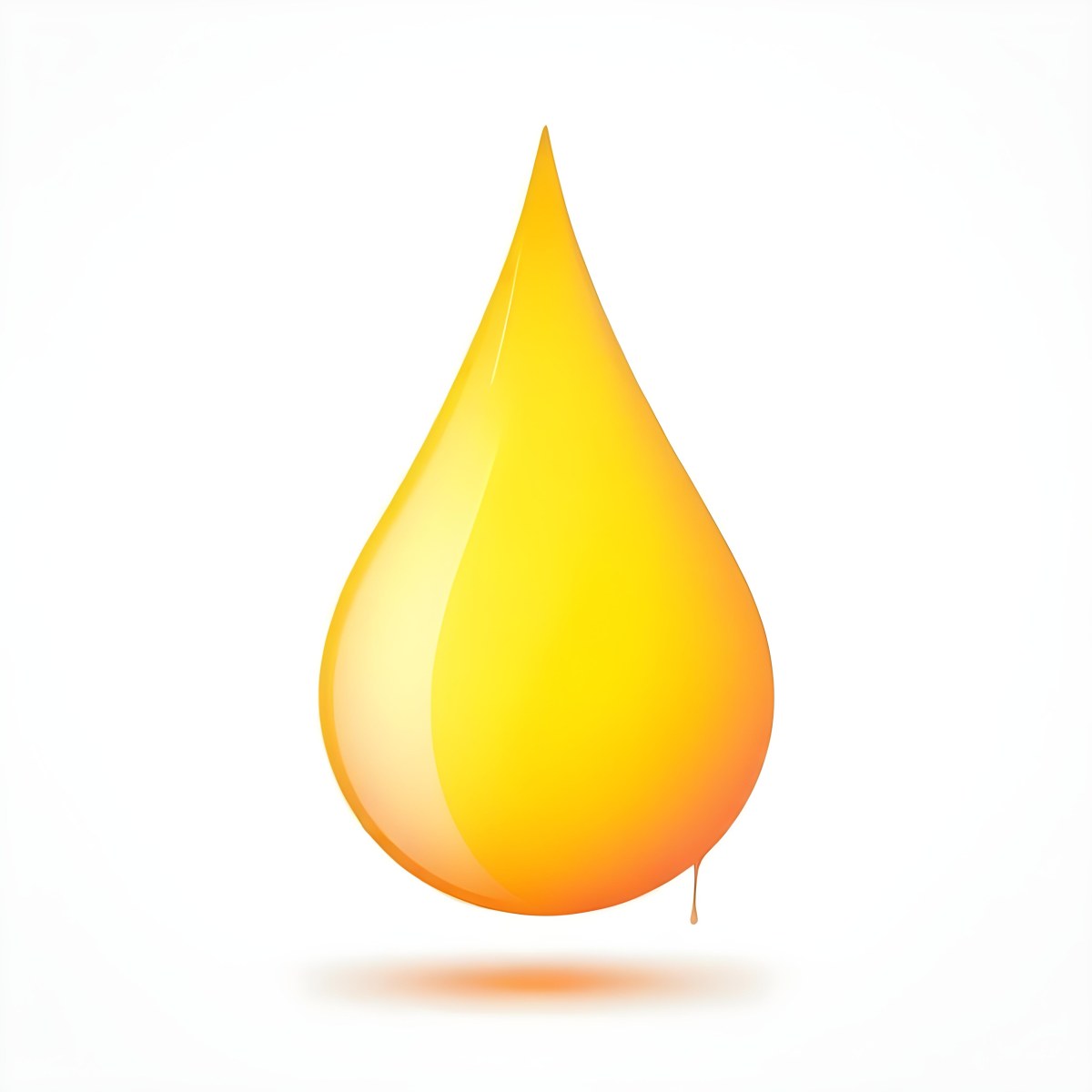 Digital Painting A Yellow Drop With A Gradient From Yellow To Orange Casting A Soft Shadow On A White Background Bold And Slim Lines Brush Strokes 35 1283